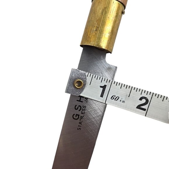 Hocho Sashimi Knife from Japan Wood And Brass Handle Vintage Rare - Picture 6 of 7